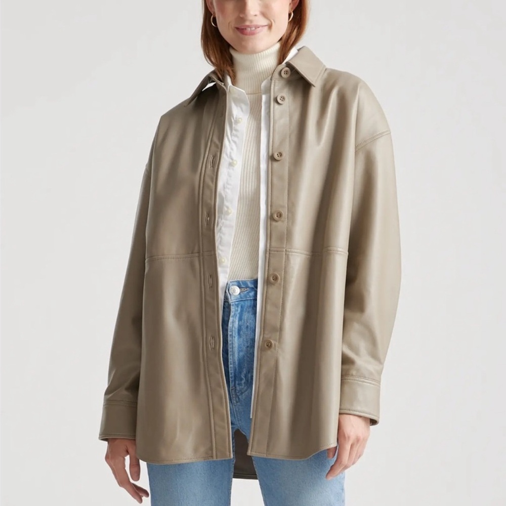 Quince Women's Olive Leather Jacket